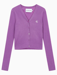 Buy 여성 슬림 브이넥 가디건 in color IRIS ORCHID