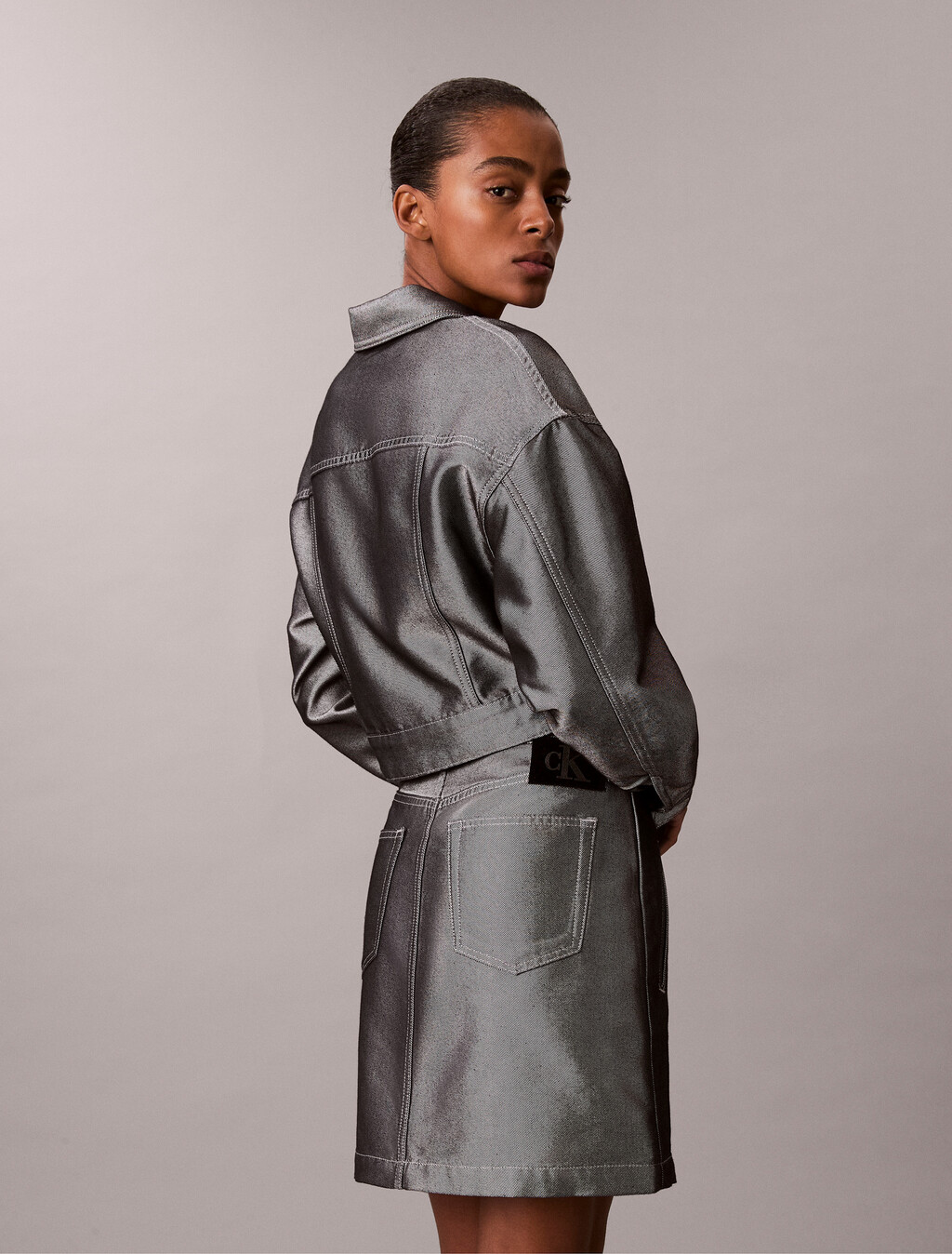 Buy 여성 데님 봄버 샤인 자켓 in color Denim Shine