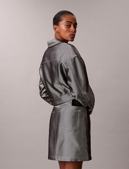 여성 데님 봄버 샤인 자켓