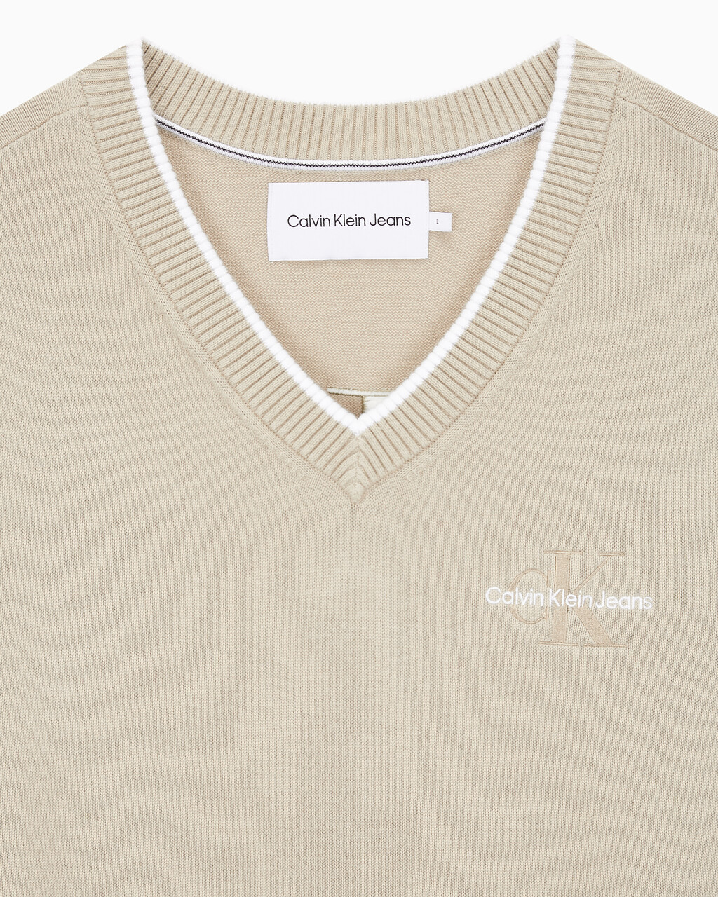 Buy 남성 엠보스드 스웨터 베스트 in color BEIGE
