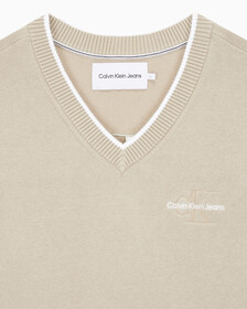Buy 남성 엠보스드 스웨터 베스트 in color BEIGE