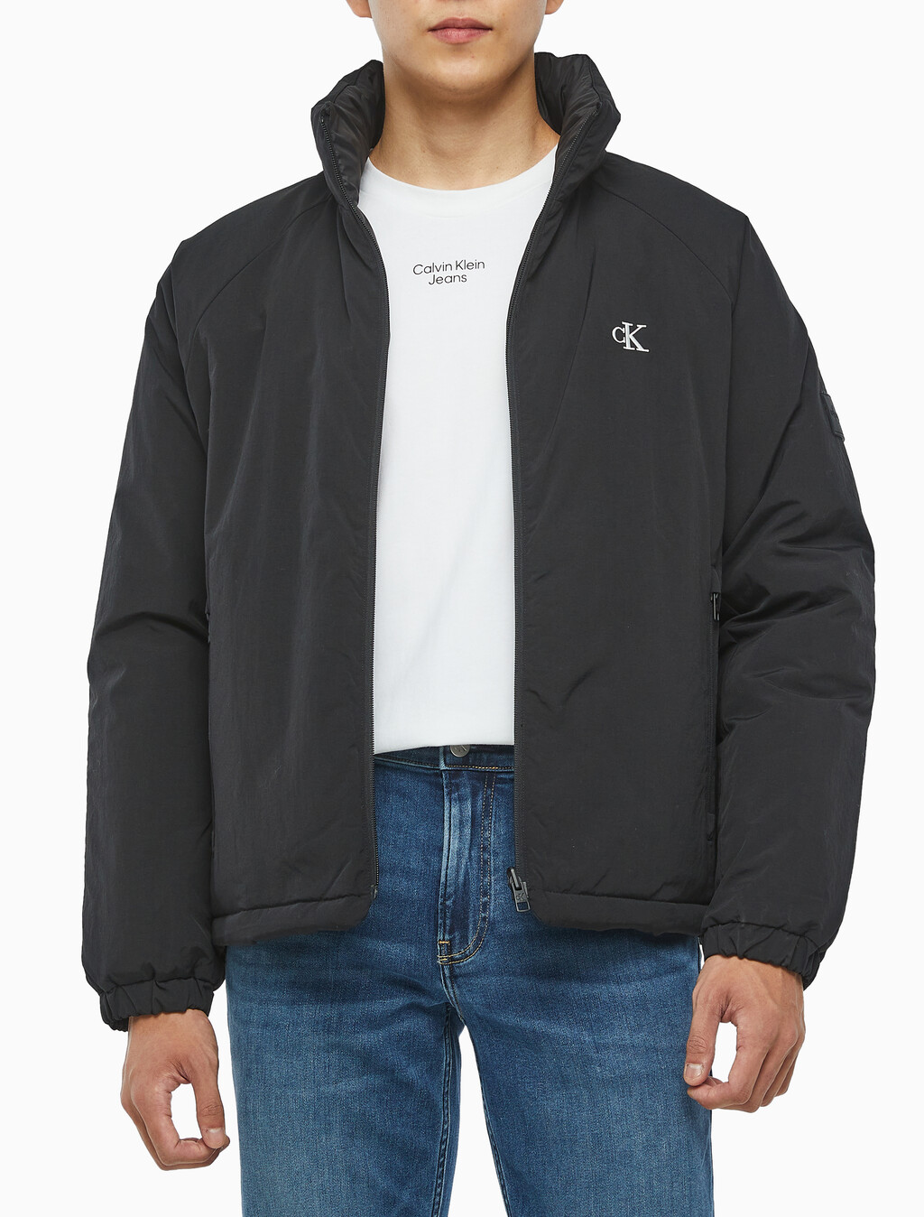 Buy 남성 리버서블 스탠카라 푸퍼 자켓 in color CK BLACK