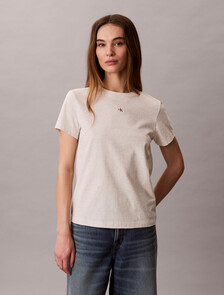 Buy 여성 우븐라벨 클래식 핏 티 in color VANILLA HEATHER