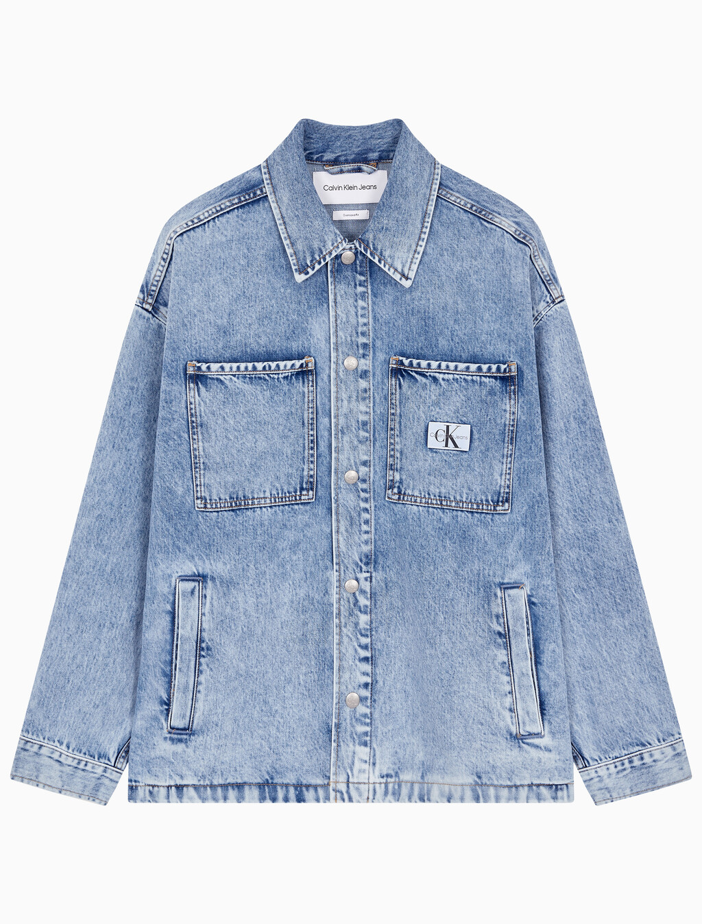 Buy 남성 오버핏 에코 쿨 데님 셔켓 in color CHALKY BLUE