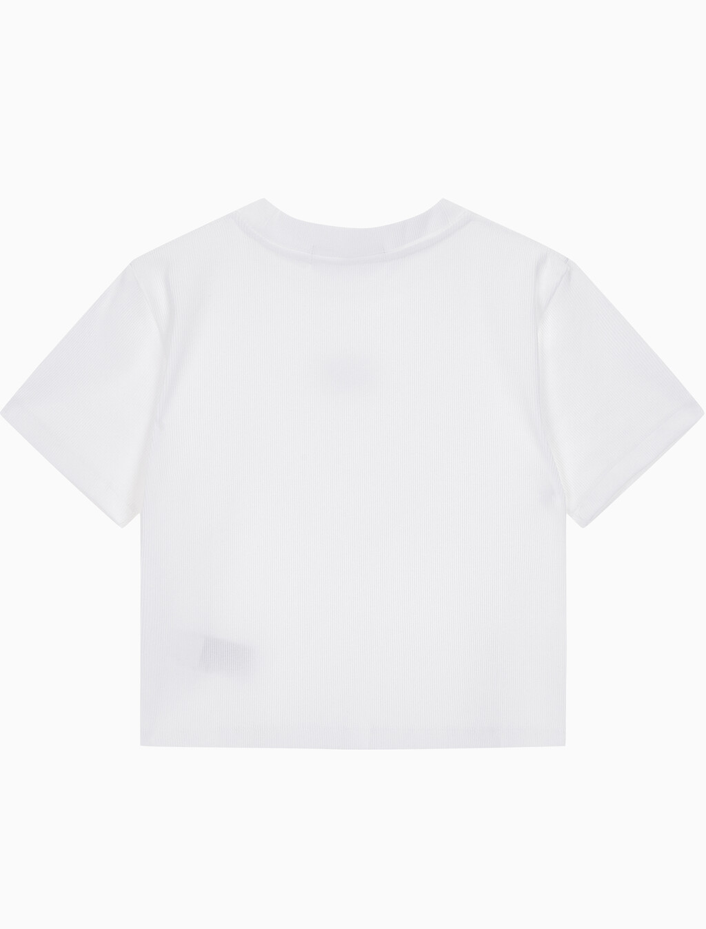 Buy 여성 로고 뱃지 크롭 반팔 티셔츠 in color BRIGHT WHITE