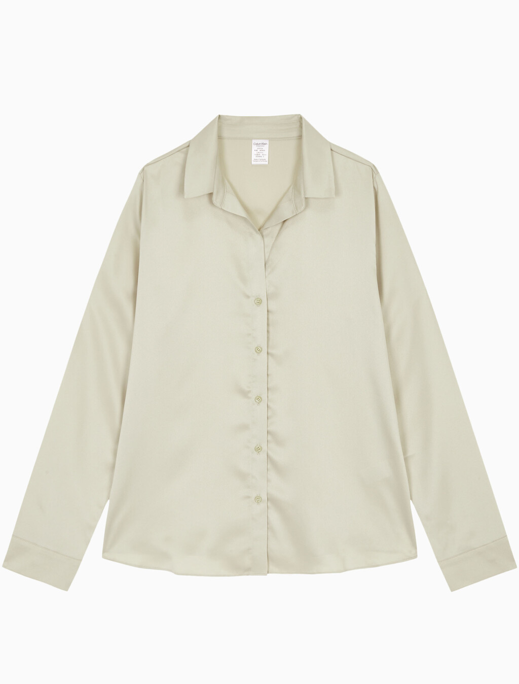 Buy 여성 새틴 롱 슬리브 탑 in color LIGHT GREEN