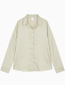 Buy 여성 새틴 롱 슬리브 탑 in color LIGHT GREEN