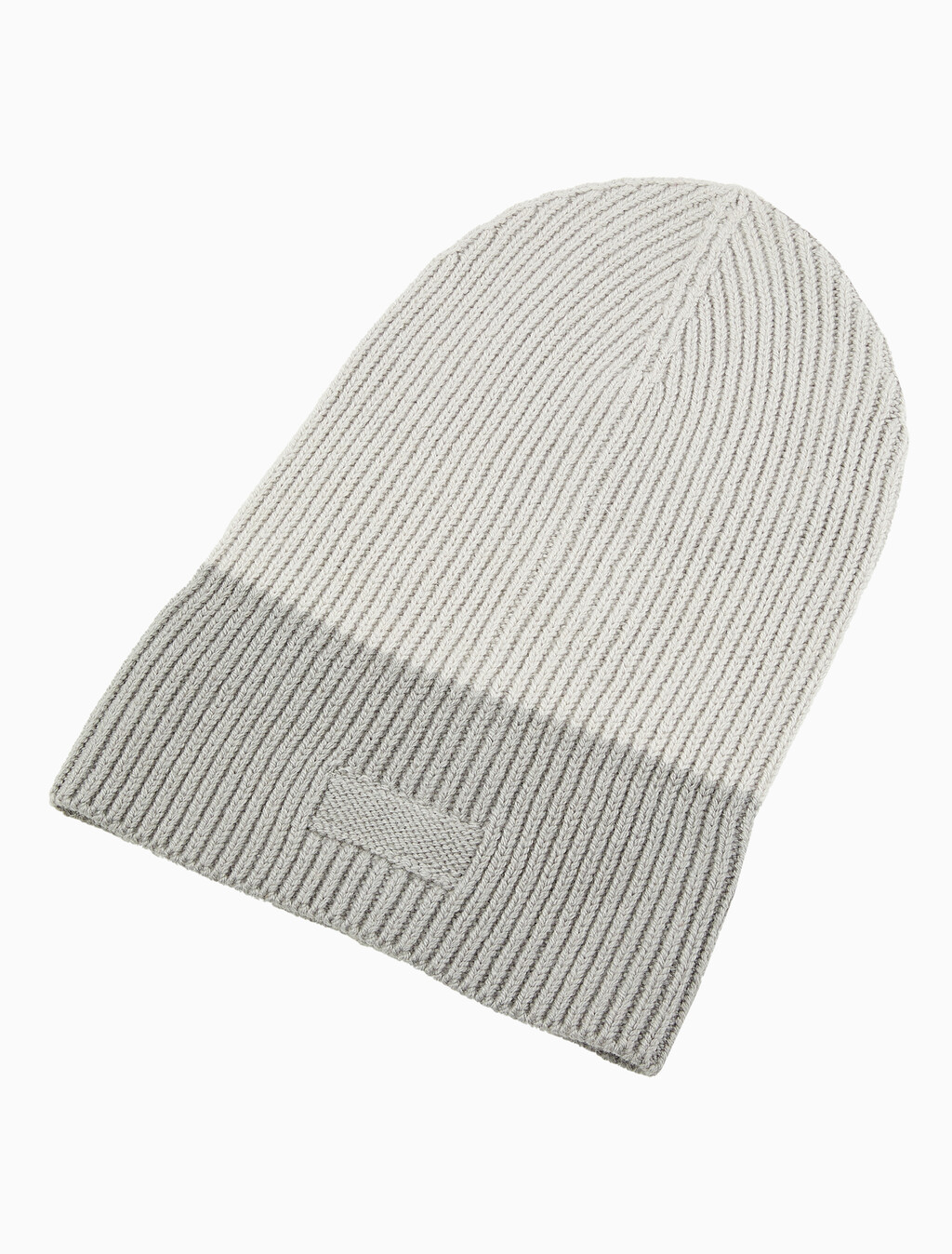 Buy 남녀공용  투톤 컬러 로고 패치 비니 in color Grey