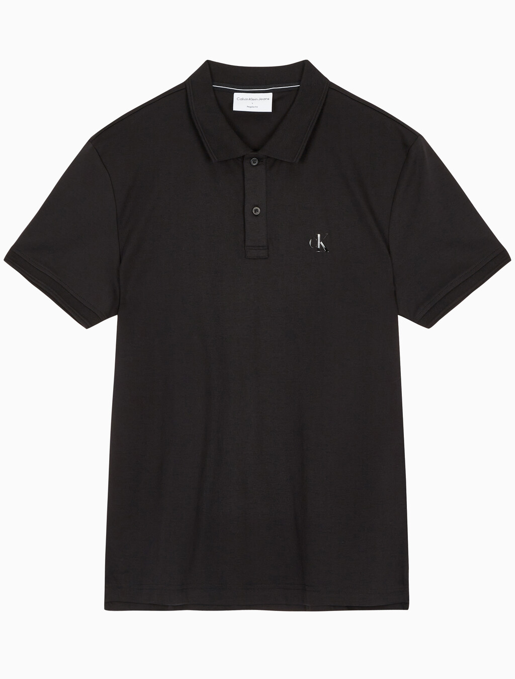 Buy 남성 톤온톤 로고 레귤러핏 폴로 반팔 티셔츠 in color CK BLACK