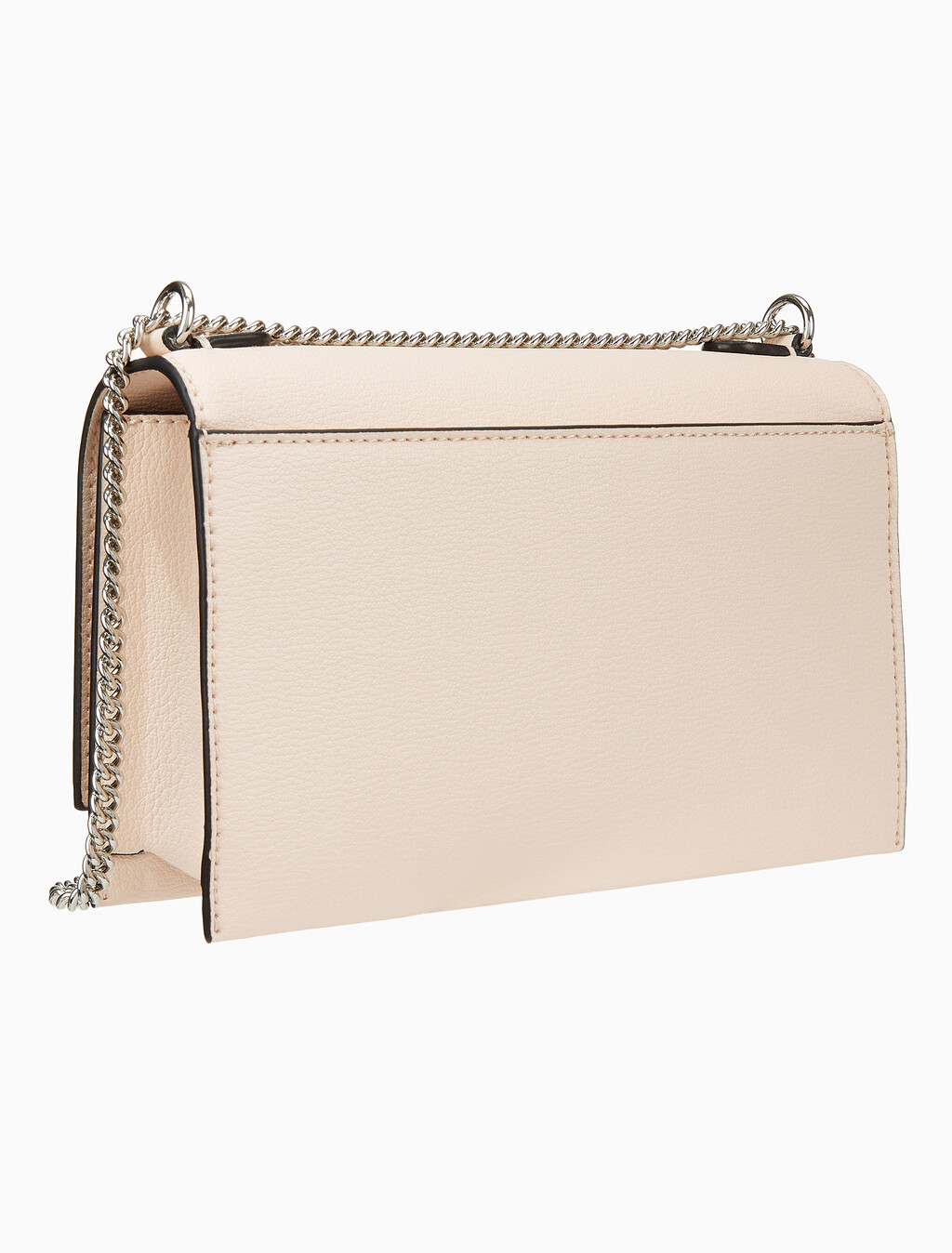 Buy 여성 CKJ 미니멀 모노그램 플랩 체인 숄더백 in color PINK BEIGE