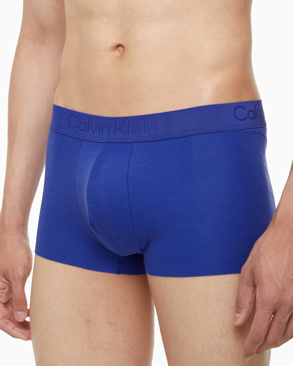 Buy 남성 CK 블랙 코튼 싱글 트렁크 in color SPECTRUM BLUE/SPICY ORANGE