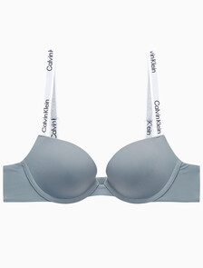 Buy 여성 테일러드 로고 푸쉬업 플런지 브라 in color BELOVED BLUE