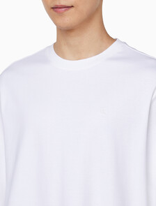 Buy 남성 클래식 핏 럭스 코튼 인터락 긴팔 티셔츠 in color BRIGHT WHITE