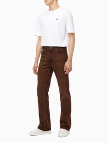 Buy 남성 부츠컷 레드 브라운 데님 in color red brown