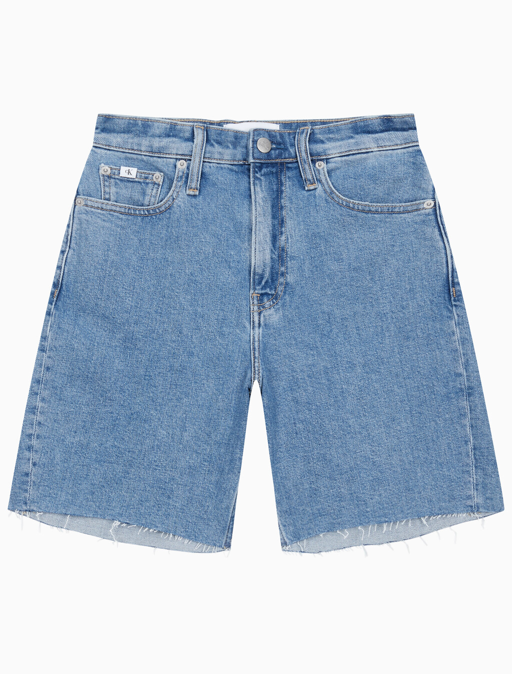 Buy 여성 버뮤다 맘핏 데님 쇼츠 in color CHALKY BLUE