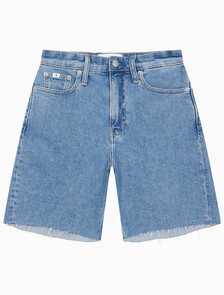 Buy 여성 버뮤다 맘핏 데님 쇼츠 in color CHALKY BLUE