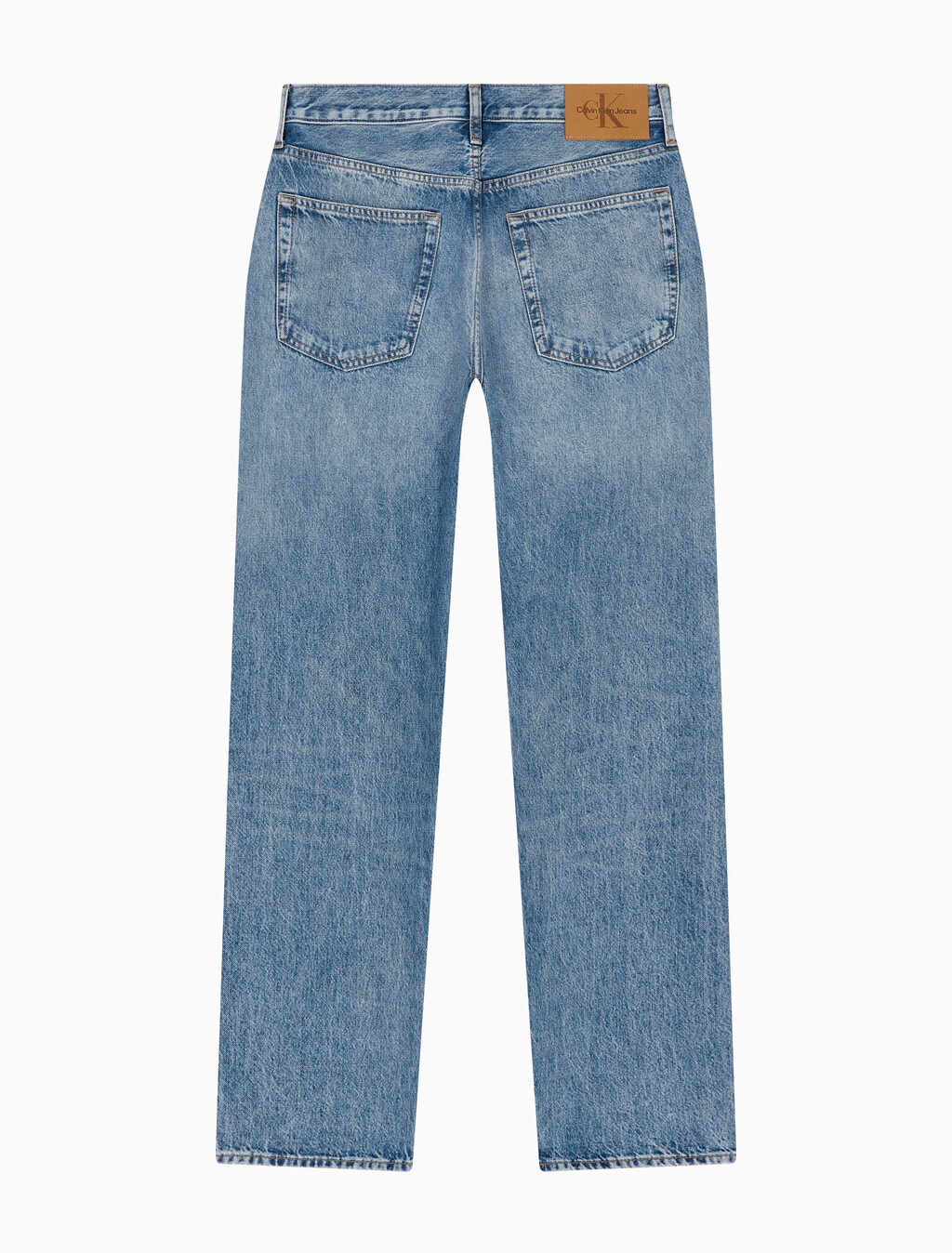 Buy 남성 스탠다드 스트레이트핏 미드블루 이탈리안 데님 in color MID BLUE BACK EMBRO