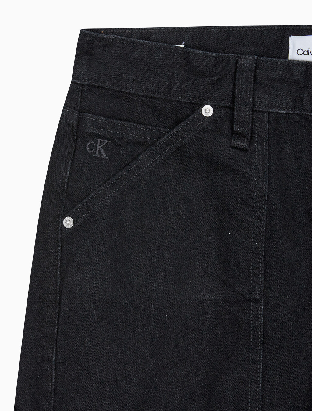 Buy 남성 90'S 스트레이트핏 워크웨어 블랙 데님 in color WASHED BLACK LOGO LACE