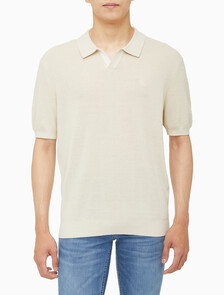 Buy 남성 엠브로이더리 로고 폴로 반팔 스웨터 in color BLUR FLORAL_BLACK