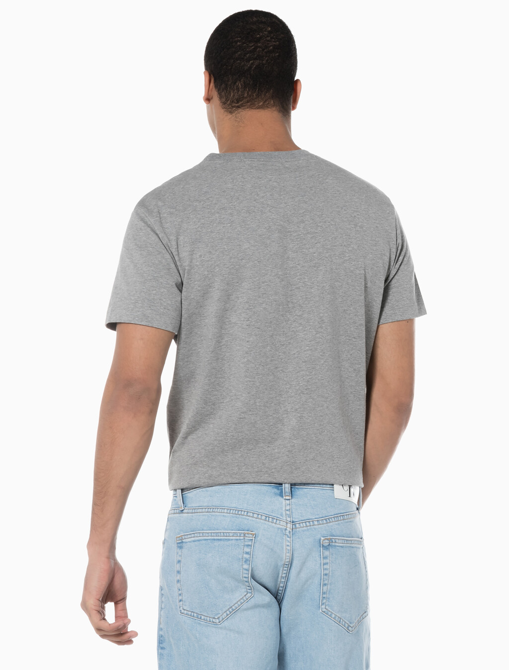 Buy 남성 레귤러핏 인스티튜셔널 로고 스트레치 반팔 티셔츠  in color MID GREY HEATHER