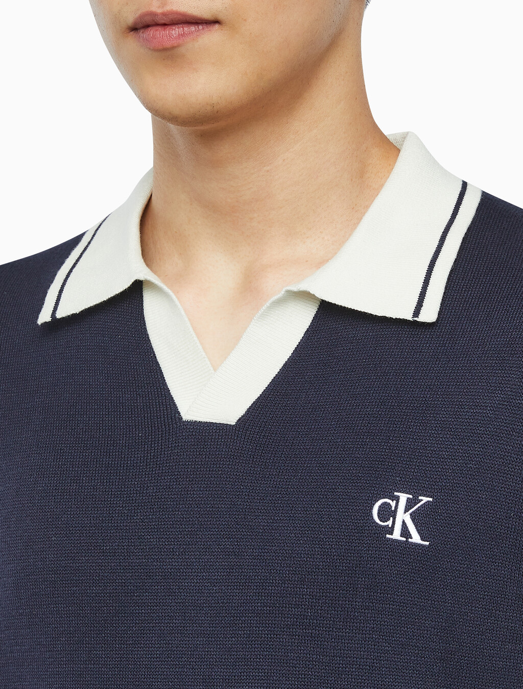 Buy 남성 오버사이즈 럭비카라 스웨터 in color NIGHT SKY