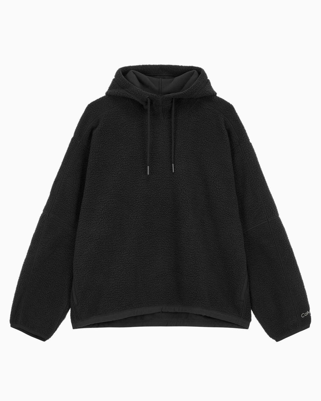 Buy 남성 릴랙스핏 쉐르파 후디 in color BLACK