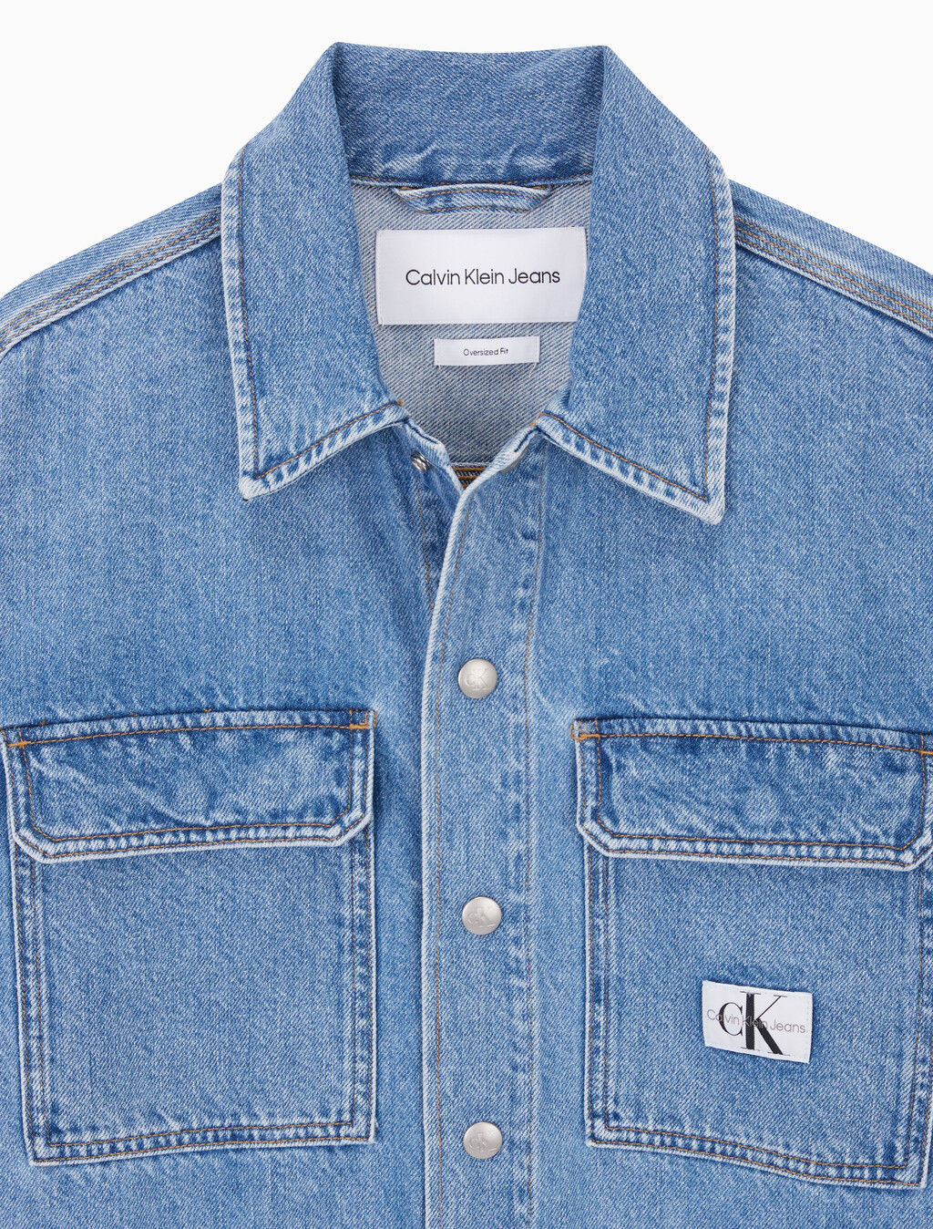 Buy 남성 박시 루즈핏 라이트블루 데님 셔츠 in color CHALKY BLUE