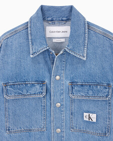 Buy 남성 박시 루즈핏 라이트블루 데님 셔츠 in color 028A CHALKY BLU
