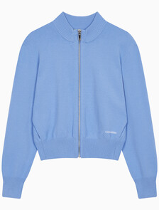 Buy 여성 하프 밀라노 카라 보머 스웨터 in color VISTA BLUE