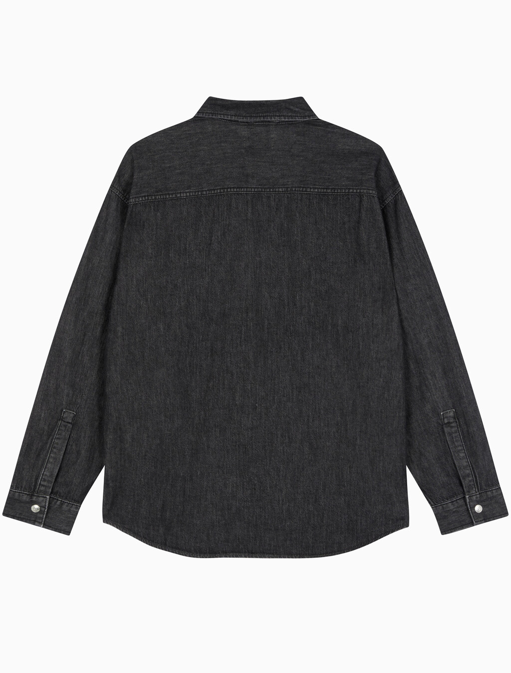 Buy 남성 릴렉스핏 데님 셔츠 in color WASHED BLACK LOGO LACE