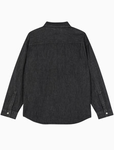 Buy 남성 릴렉스핏 데님 셔츠 in color WASHED BLACK LOGO LACE