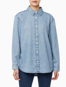 Buy 여성 릴렉스핏 데님 셔츠 in color RIVIERA