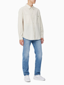Buy 남성 릴렉스핏 샴브레이 코튼 셔츠 in color LIGHT BEIGE