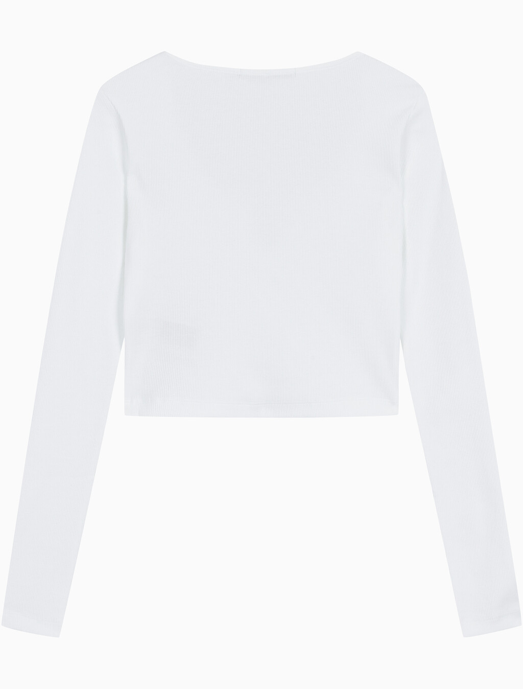 Buy 여성 스플리트 카라 립 롱 슬리브 in color BRIGHT WHITE