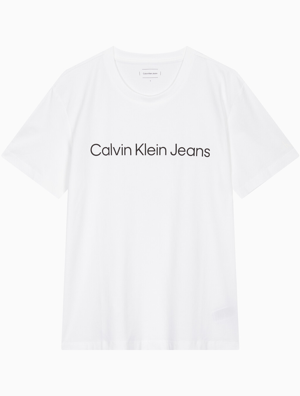 Buy 남성 레귤러핏 인스티튜셔널 로고 반팔 티셔츠 in color BRIGHT WHITE