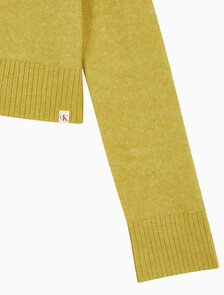Buy 여성 플러피 얀 스웨터 가디건 in color MUSTARD