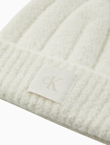 Buy 남녀공용 모노그램 패치 로고 부클 비니 in color Ivory