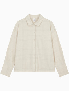 Buy 여성 플란넬 슬립 롱슬리브 탑 in color BEAM PLAID_ OATMEAL HEATHER