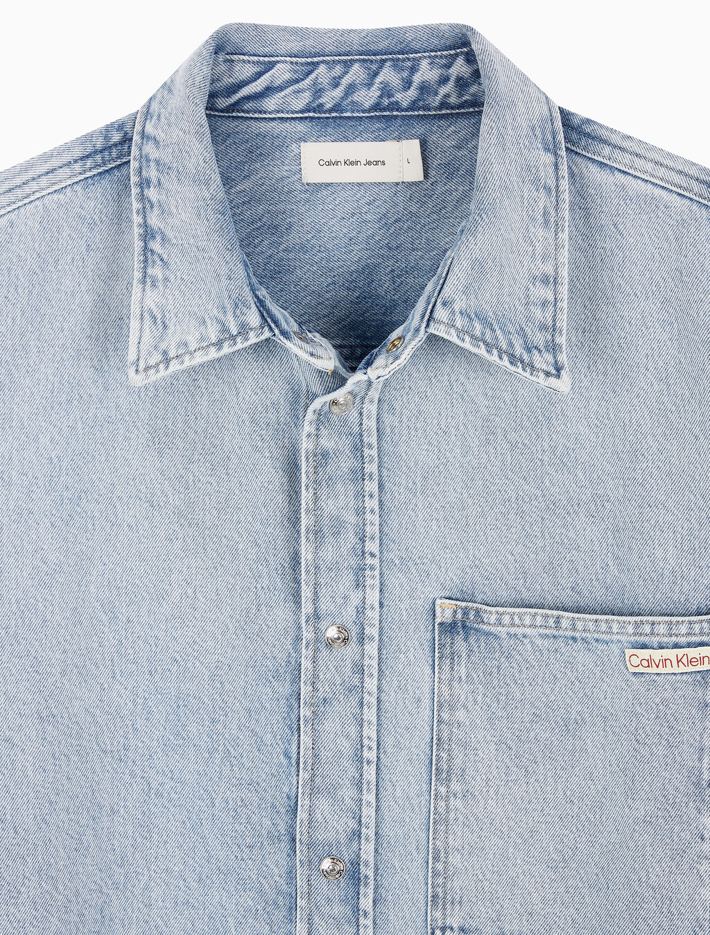 Buy 남성 레귤러핏 라이트블루 데님 셔츠 in color CHALKY BLUE