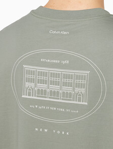 Buy 릴렉스드핏 16S 프론트백 빌딩 티 in color Grey