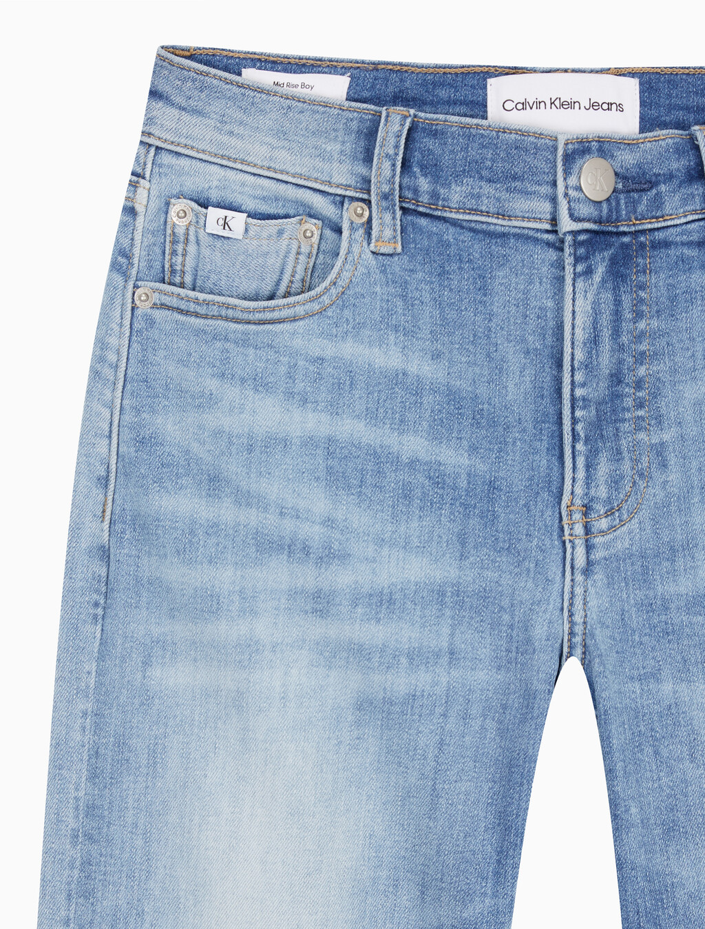 Buy 여성 보이핏 미드블루  데님 in color MID BLUE BACK EMBRO