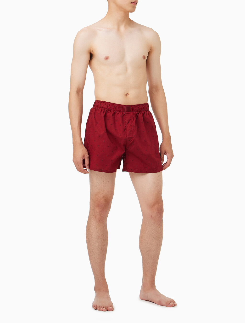 Buy 남성 코튼 포플린 박서 in color RED