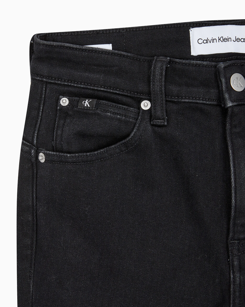 Buy 여성 하이라이즈 부츠핏 기모 블랙 데님 in color WASHED BLACK LOGO LACE