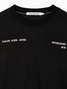 Buy 남성 릴렉스핏 스프레이 박스 긴팔 티셔츠 in color CK BLACK