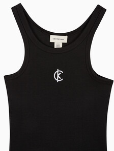 Buy 여성 코튼 컨투어 립 CK 탱크 in color BLACK