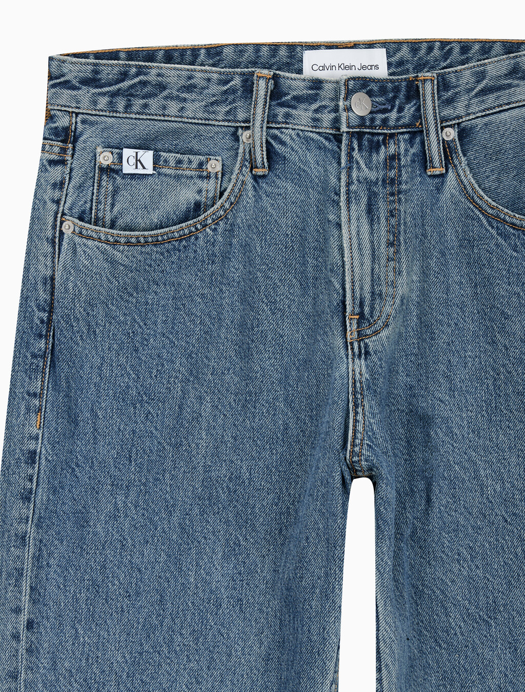 Buy 남성 90's 스트레이트핏 스톤블루 데님 in color MID BLUE BACK EMBRO