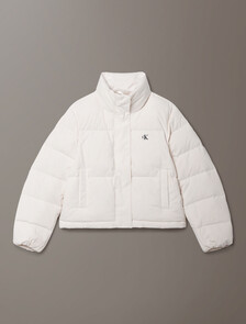 Buy 여성 스탠드 카라 다운 푸퍼 자켓 in color Ivory