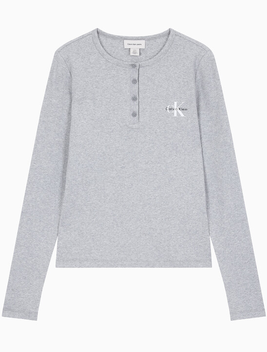 여성 모노그램 롱슬리브 헨리넥 티셔츠