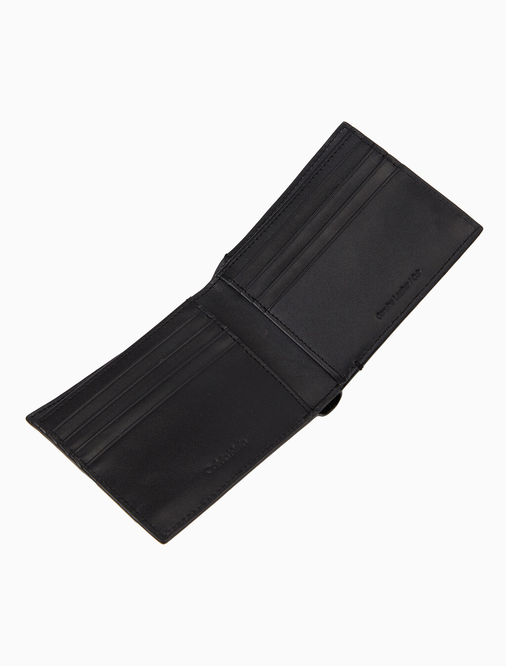 Buy 남성 CK 레더 플라크 빌폴드 in color BLACK