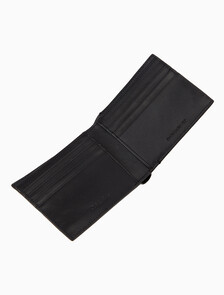 Buy 남성 CK 레더 플라크 빌폴드 in color BLACK